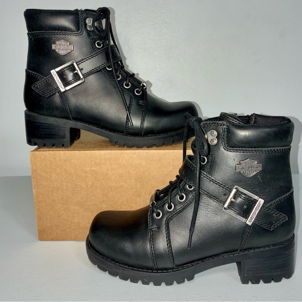 Harley-Davidson Women’s Leyton Moto Boots Size 6 M D84837 - Picture 2 of 10